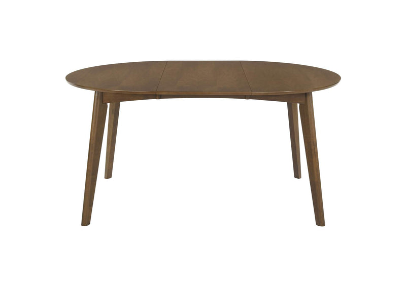 105361 Jedda Oval 60-inch Extension Leaf Dining Table Dark Walnut