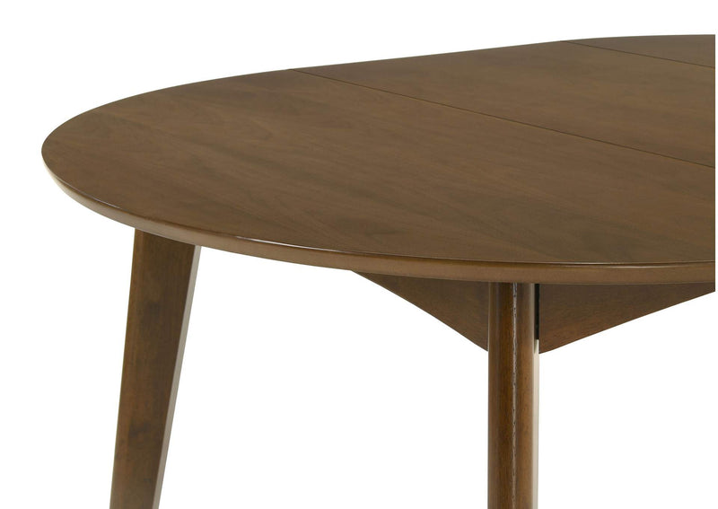 105361 Jedda Oval 60-inch Extension Leaf Dining Table Dark Walnut