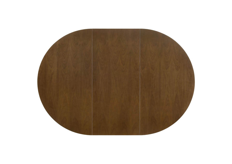 105361 Jedda Oval 60-inch Extension Leaf Dining Table Dark Walnut