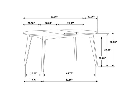 105361 Jedda Oval 60-inch Extension Leaf Dining Table Dark Walnut