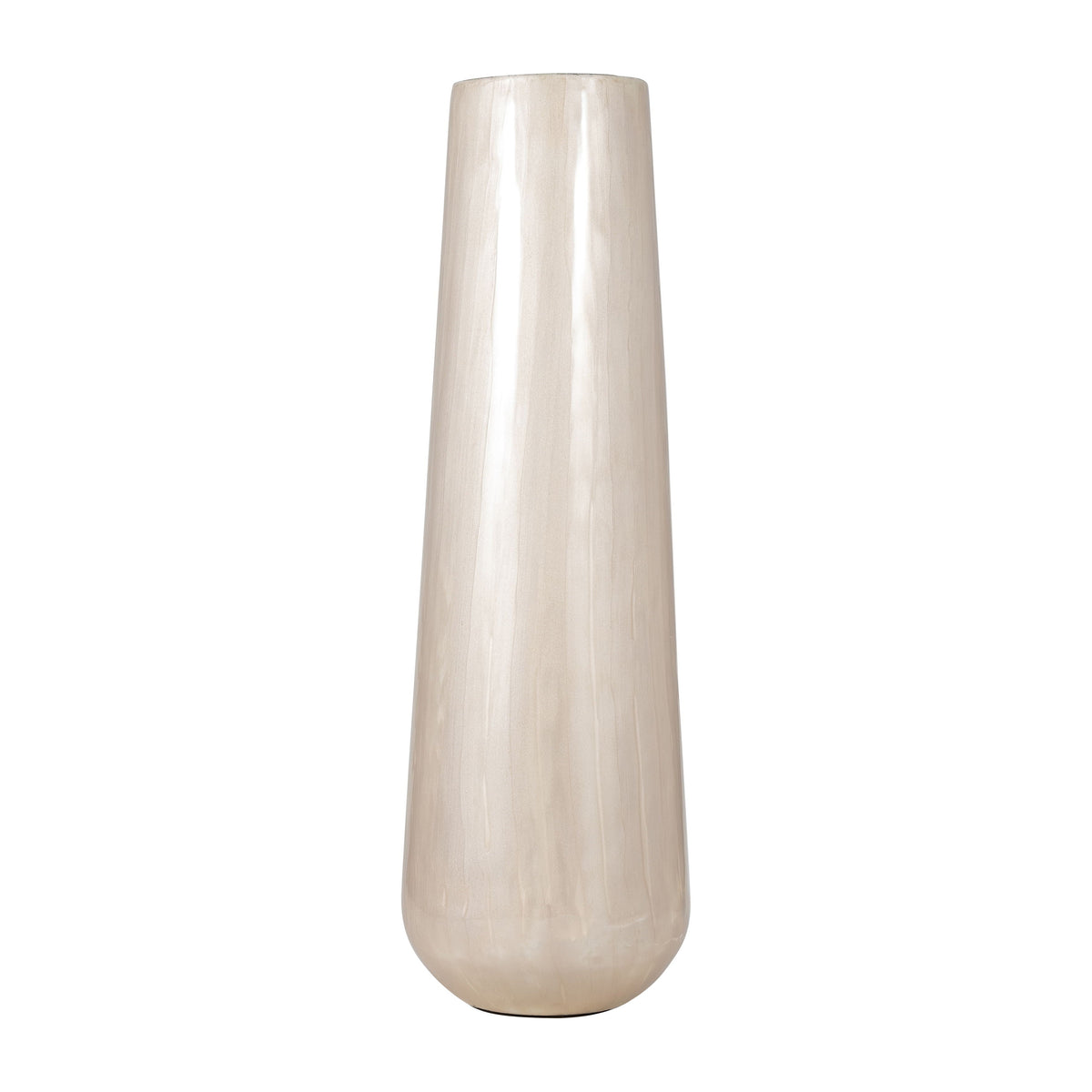 Metal Alabastron Vase 24" - Pearl White