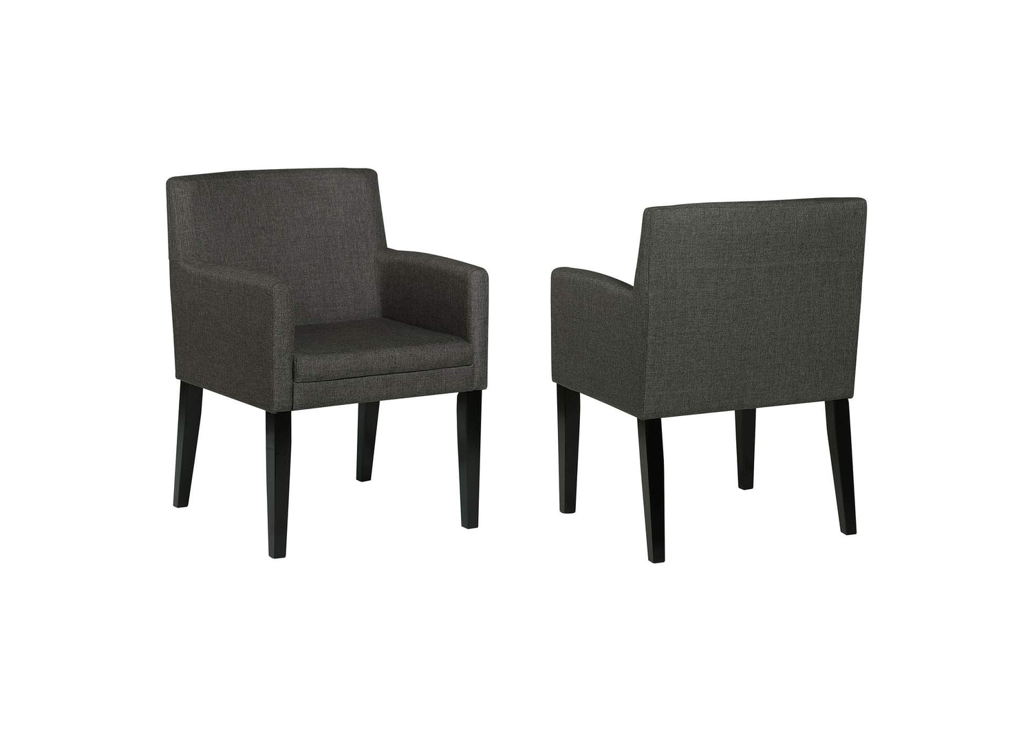 106252 Catherine Upholstered Dining Arm Chair Grey (Set of 2)