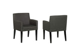 106252 Catherine Upholstered Dining Arm Chair Grey (Set of 2)