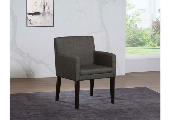 106252 Catherine Upholstered Dining Arm Chair Grey (Set of 2)