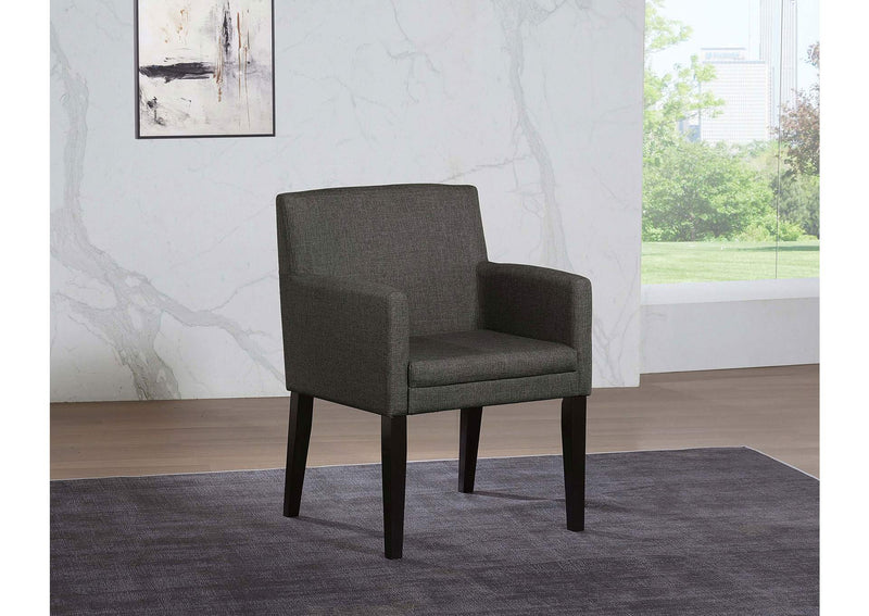106252 Catherine Upholstered Dining Arm Chair Grey (Set of 2)