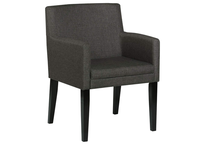106252 Catherine Upholstered Dining Arm Chair Grey (Set of 2)