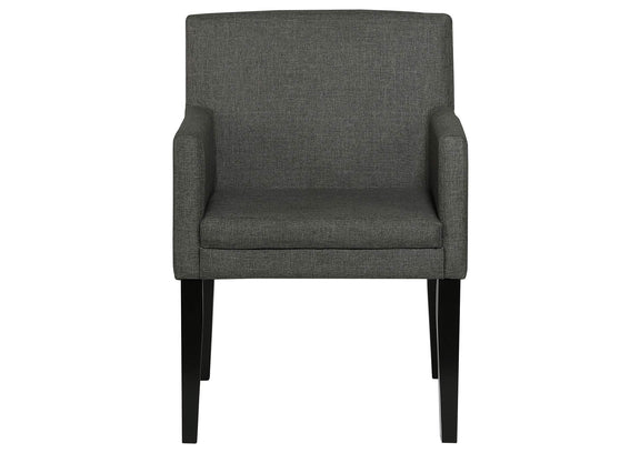 106252 Catherine Upholstered Dining Arm Chair Grey (Set of 2)