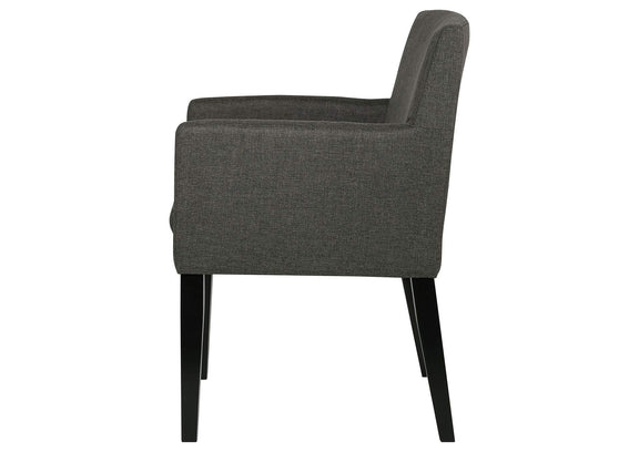 106252 Catherine Upholstered Dining Arm Chair Grey (Set of 2)
