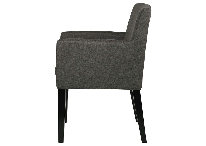 106252 Catherine Upholstered Dining Arm Chair Grey (Set of 2)