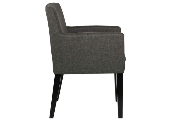 106252 Catherine Upholstered Dining Arm Chair Grey (Set of 2)