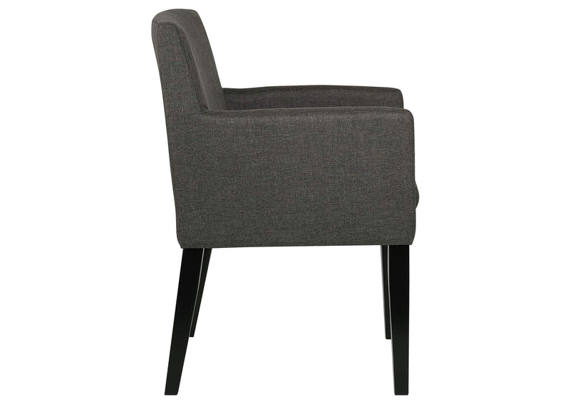 106252 Catherine Upholstered Dining Arm Chair Grey (Set of 2)