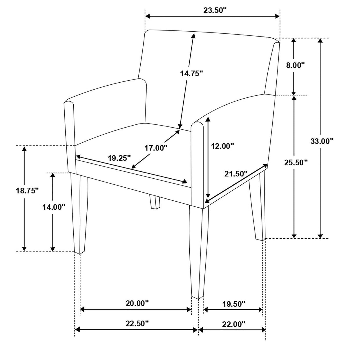 106252 Catherine Upholstered Dining Arm Chair Grey (Set of 2)