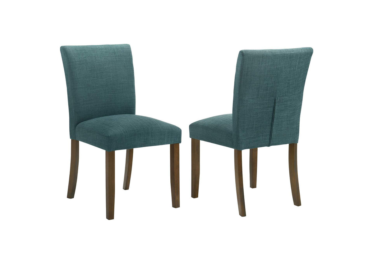 106377 Paxton Upholstered Dining Side Chair Teal Blue (Set of 2)