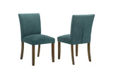 106377 Paxton Upholstered Dining Side Chair Teal Blue (Set of 2)