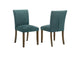 106377 Paxton Upholstered Dining Side Chair Teal Blue (Set of 2)