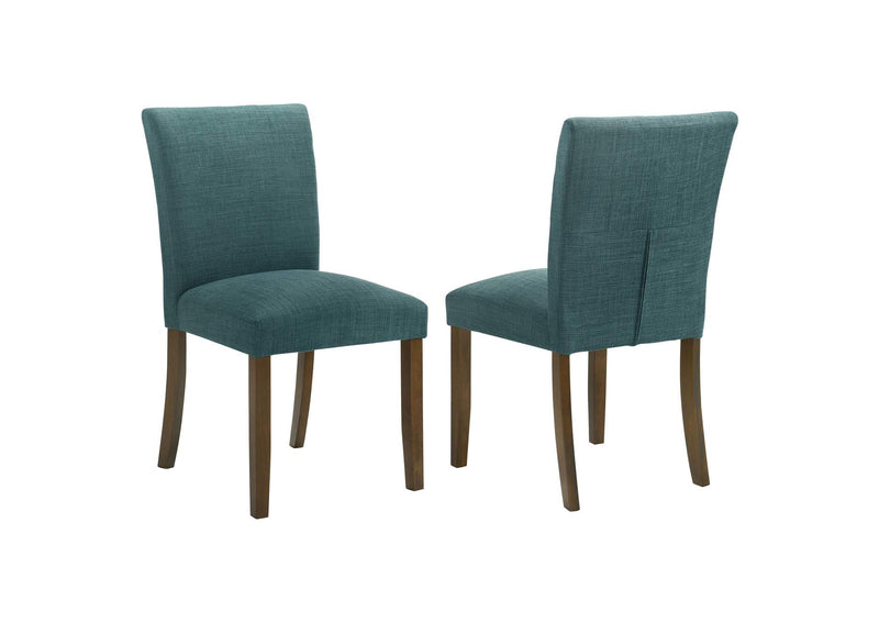 106377 Paxton Upholstered Dining Side Chair Teal Blue (Set of 2)