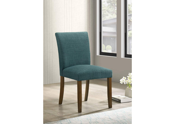 106377 Paxton Upholstered Dining Side Chair Teal Blue (Set of 2)