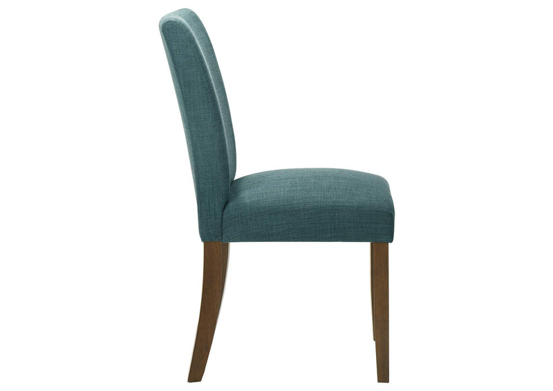 106377 Paxton Upholstered Dining Side Chair Teal Blue (Set of 2)