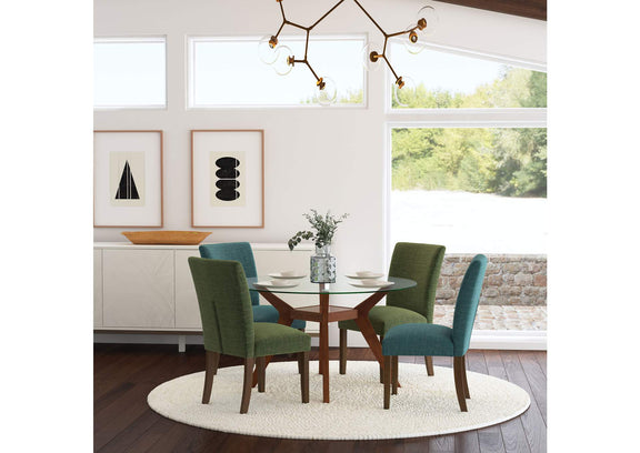 106378 Paxton Upholstered Dining Side Chair Green (Set of 2)