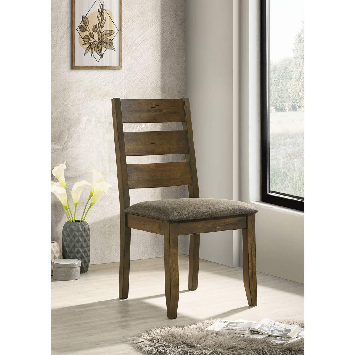 106382 Alston Wood Dining Side Chair Knotty Nutmeg (Set of 2)