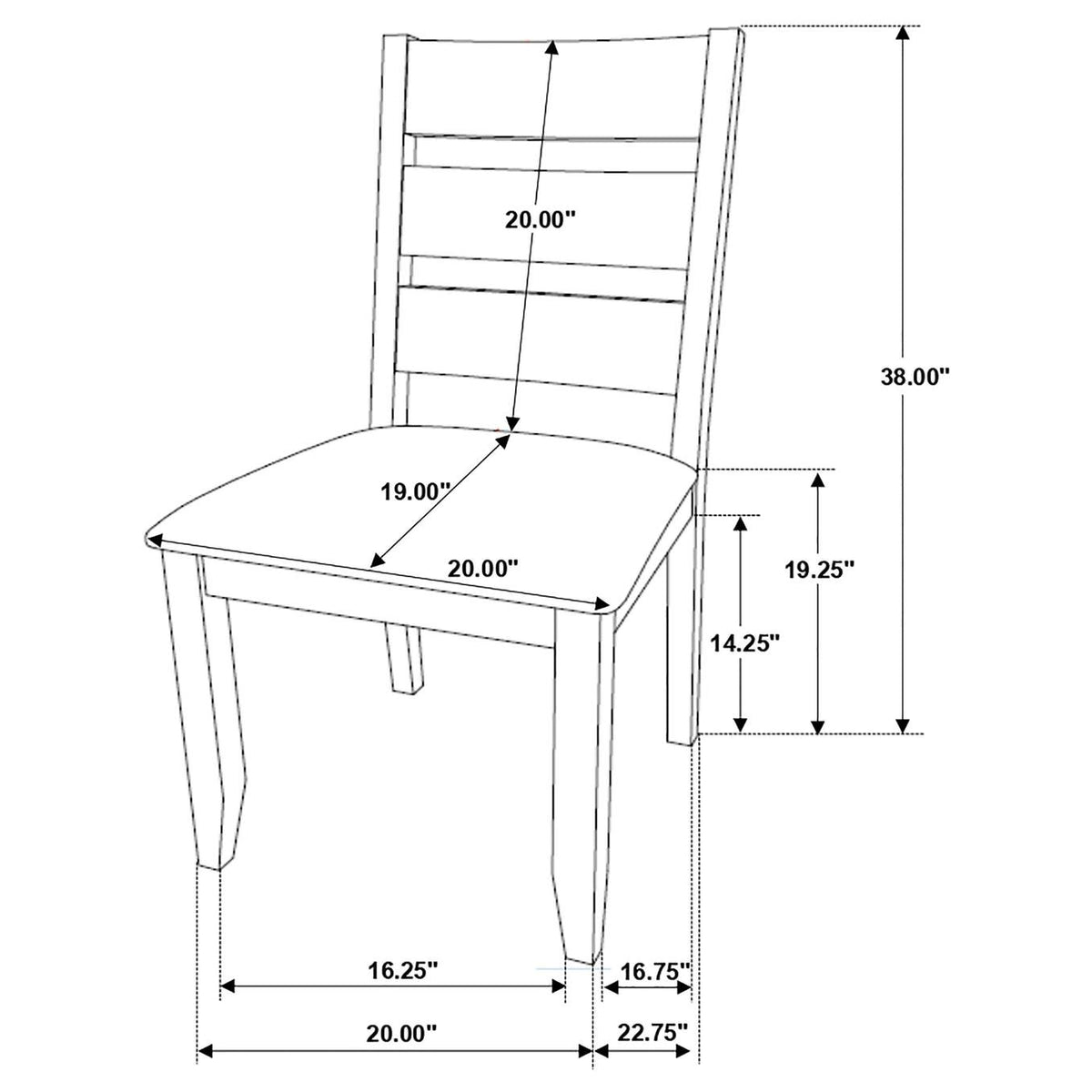 106382 Alston Wood Dining Side Chair Knotty Nutmeg (Set of 2)