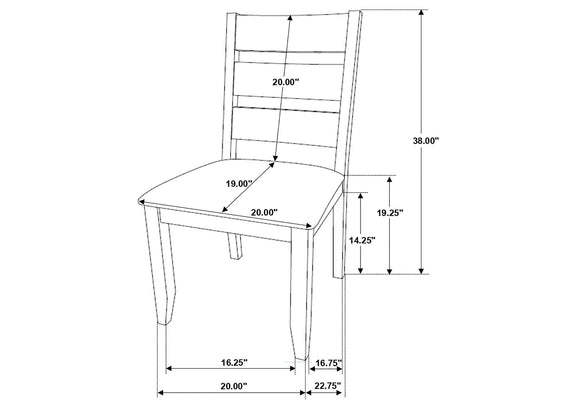 106382 Alston Wood Dining Side Chair Knotty Nutmeg (Set of 2)
