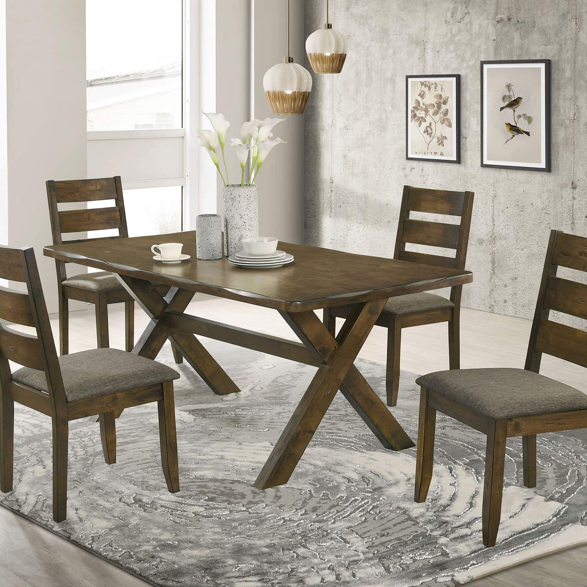 106382 Alston Wood Dining Side Chair Knotty Nutmeg (Set of 2)