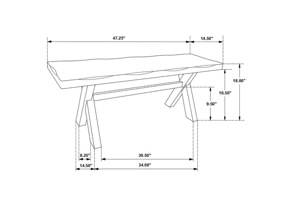 106383 Alston 47-inch Solid Wood Dining Bench Knotty Nutmeg