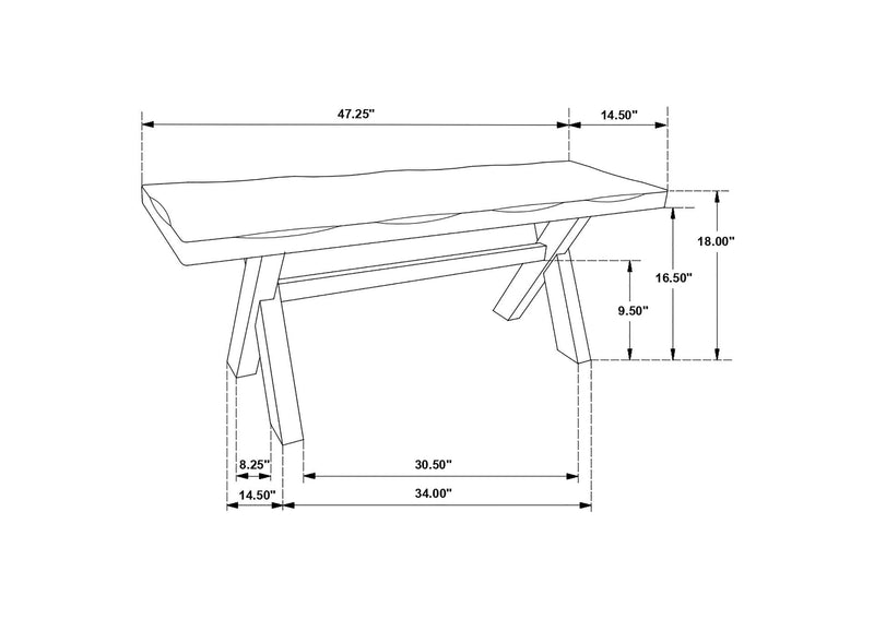 106383 Alston 47-inch Solid Wood Dining Bench Knotty Nutmeg