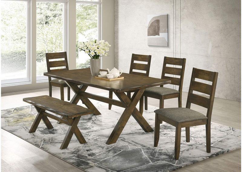 106383 Alston 47-inch Solid Wood Dining Bench Knotty Nutmeg