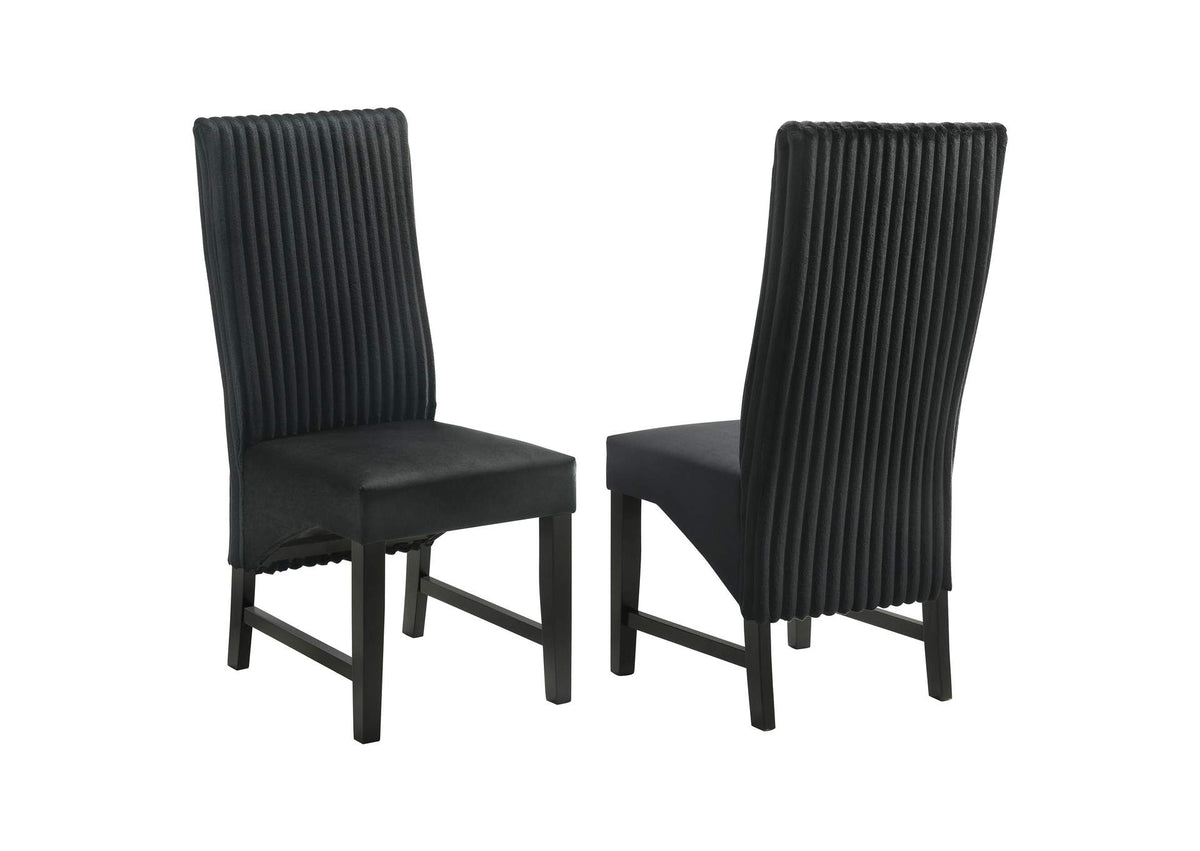 106387 Barrand Upholstered Dining Side Chair Black (Set of 2)