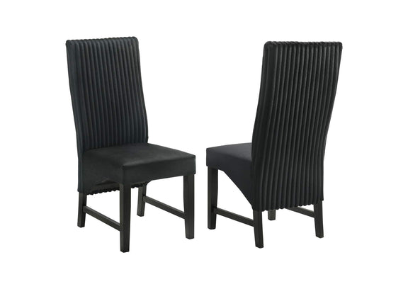 106387 Barrand Upholstered Dining Side Chair Black (Set of 2)