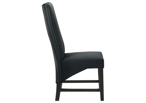 106387 Barrand Upholstered Dining Side Chair Black (Set of 2)
