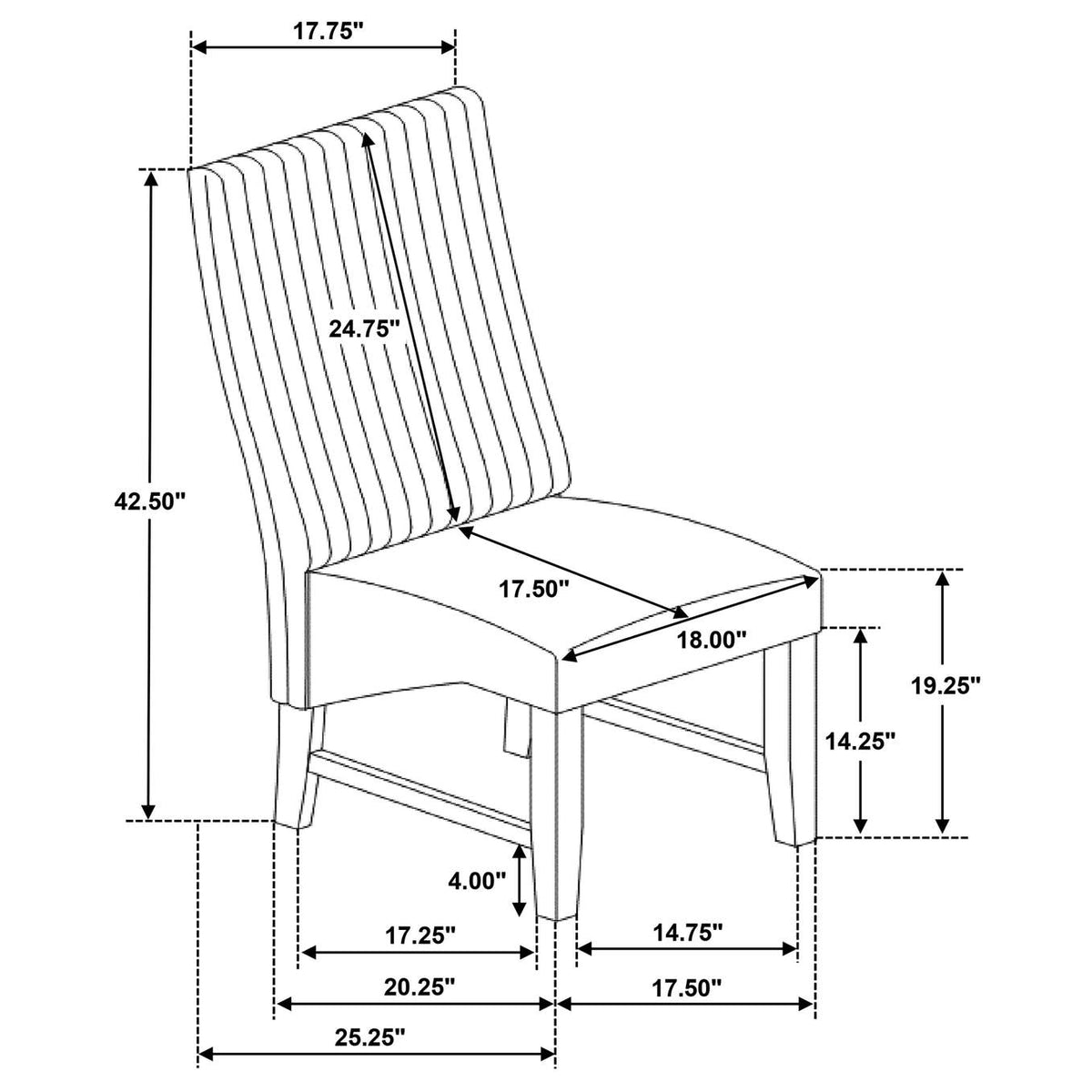 106387 Barrand Upholstered Dining Side Chair Black (Set of 2)