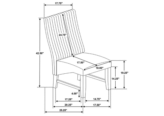 106387 Barrand Upholstered Dining Side Chair Black (Set of 2)