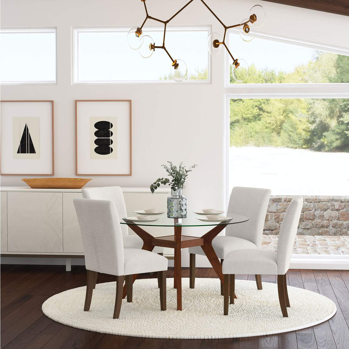 106412 Paxton Upholstered Dining Side Chair Beige (Set of 2)