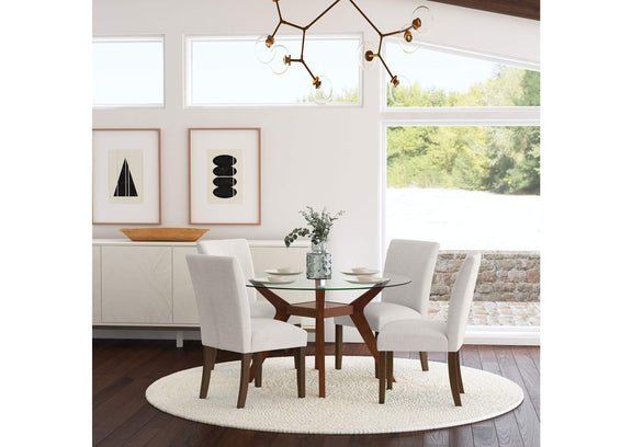 106412 Paxton Upholstered Dining Side Chair Beige (Set of 2)