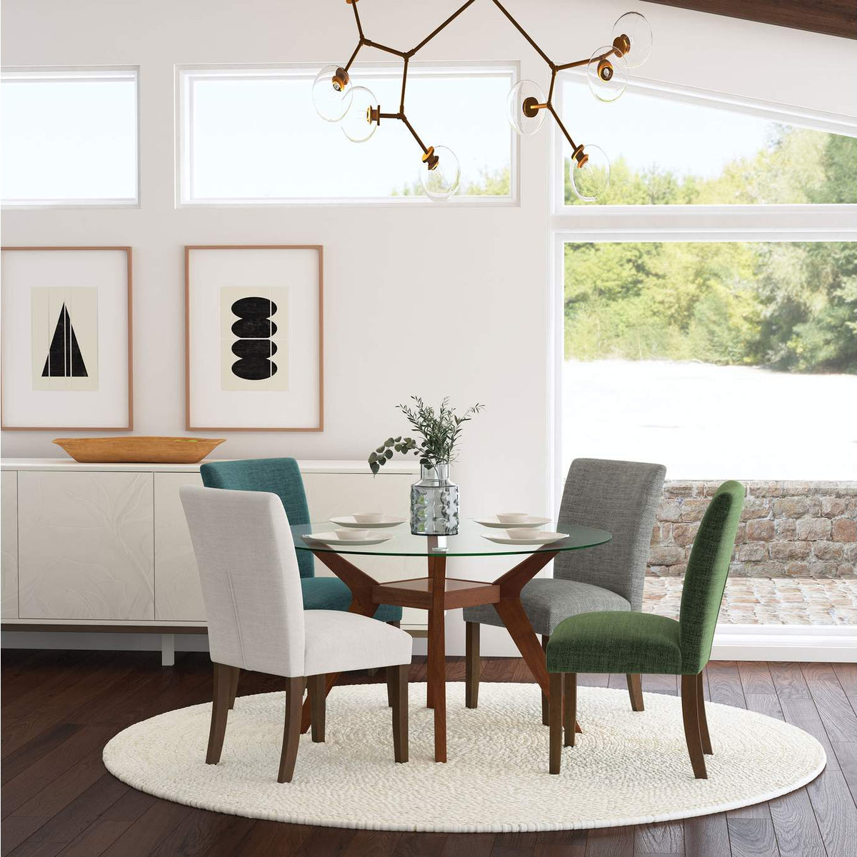 106412 Paxton Upholstered Dining Side Chair Beige (Set of 2)