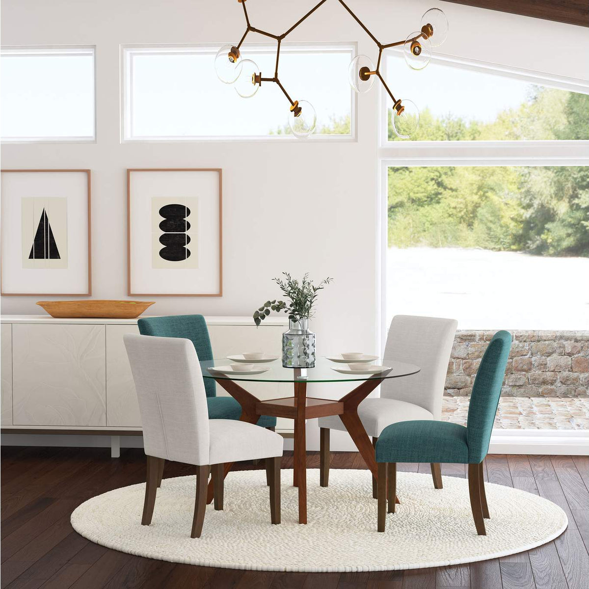 106412 Paxton Upholstered Dining Side Chair Beige (Set of 2)