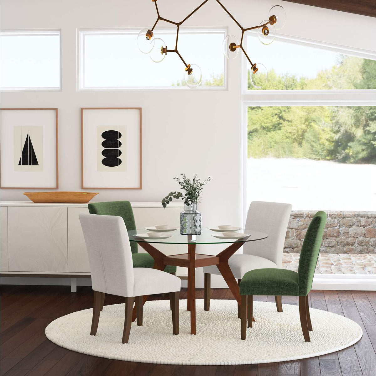 106412 Paxton Upholstered Dining Side Chair Beige (Set of 2)