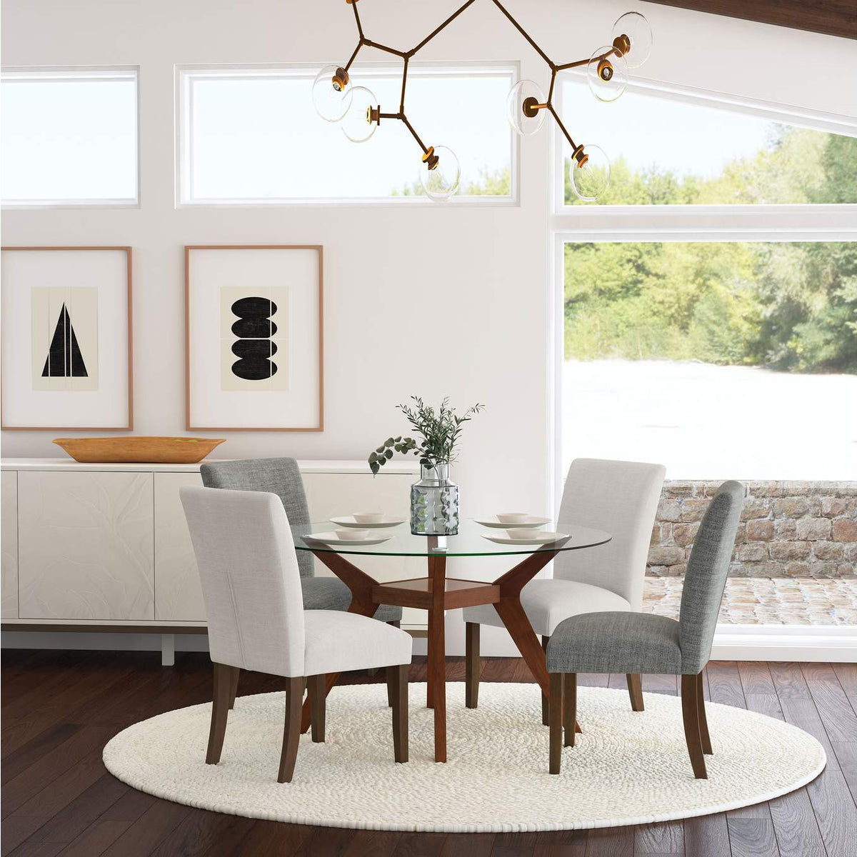 106412 Paxton Upholstered Dining Side Chair Beige (Set of 2)