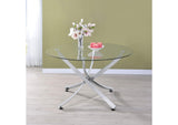 106440 Beckham Round 46-inch Glass Top Dining Table Chrome