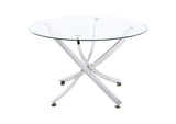 Beckham Round 46-inch Glass Top Dining Table Chrome