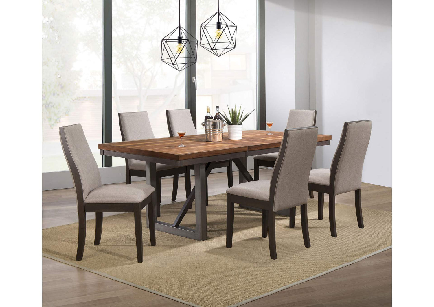 Spring Creek 7-piece Rectangular Dining Table Set Taupe