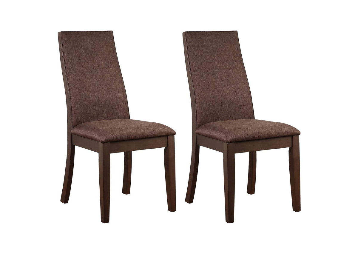 106582 Spring Creek Upholstered Dining Chair Chocolate (Set of 2)