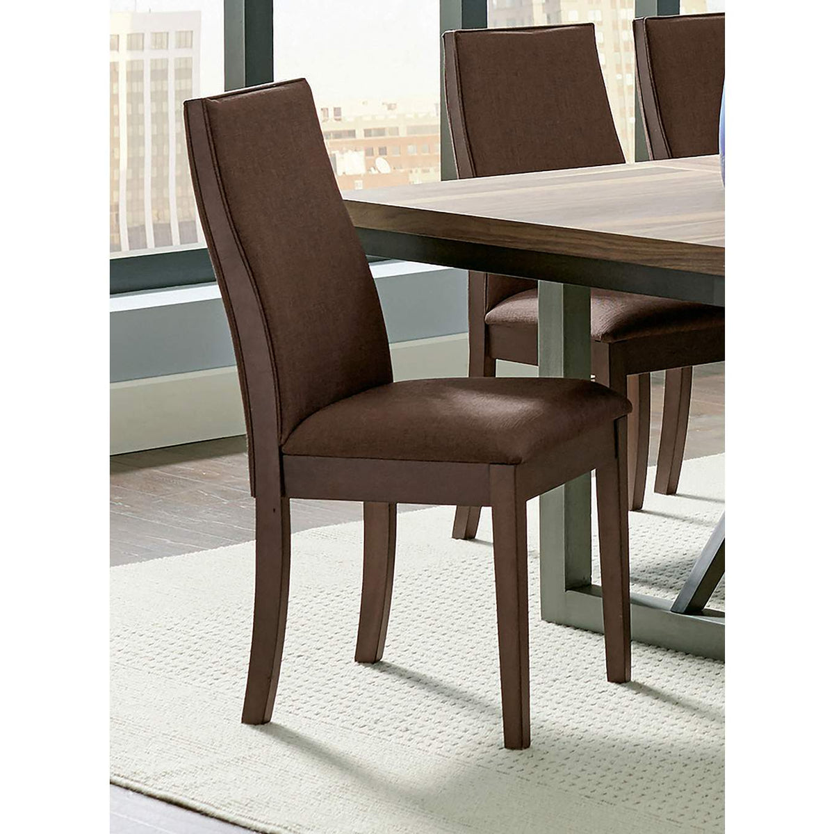 106582 Spring Creek Upholstered Dining Chair Chocolate (Set of 2)