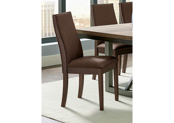 106582 Spring Creek Upholstered Dining Chair Chocolate (Set of 2)
