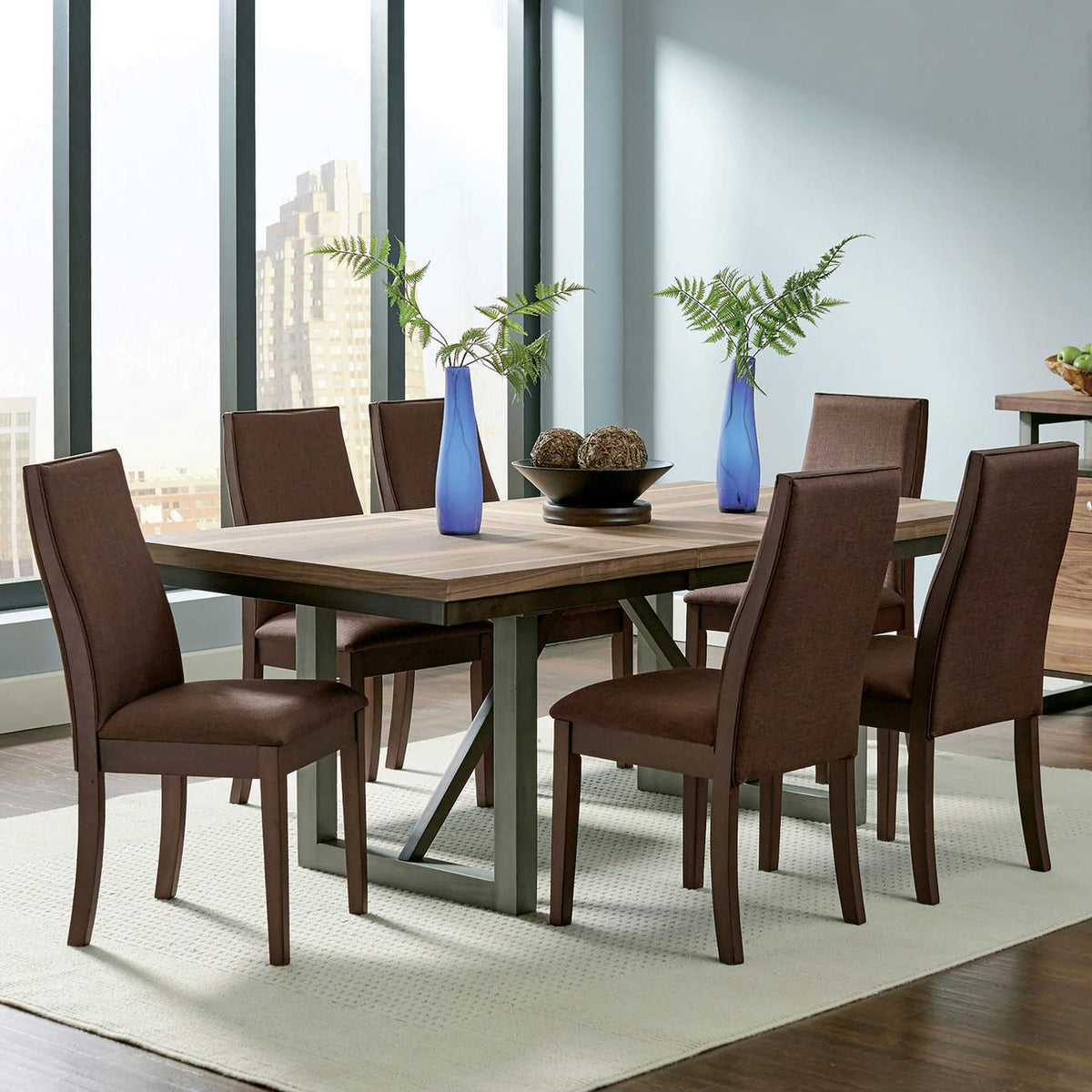 106582 Spring Creek Upholstered Dining Chair Chocolate (Set of 2)