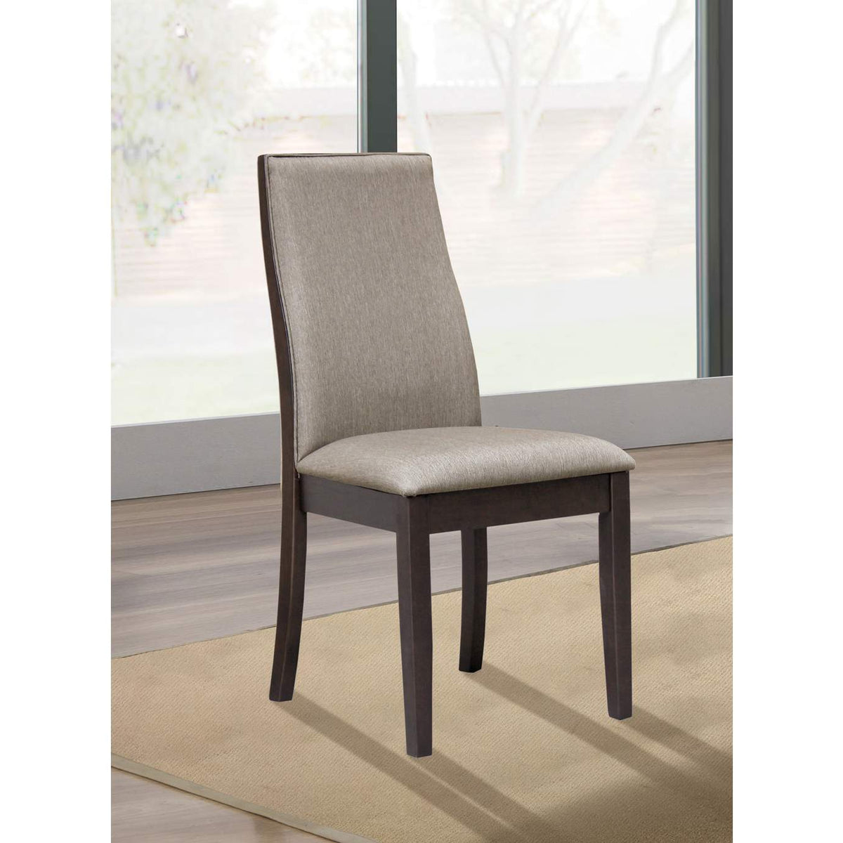 106583 Spring Creek Upholstered Dining Chair Taupe (Set of 2)