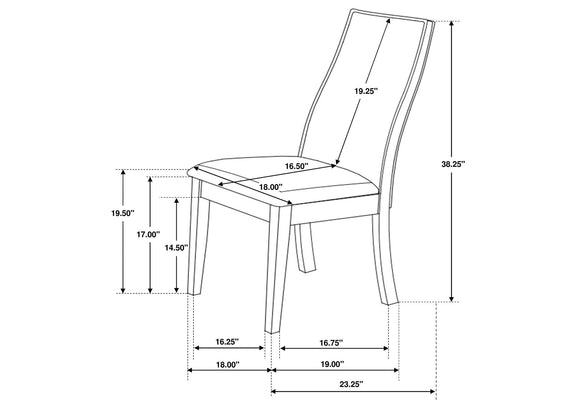 106583 Spring Creek Upholstered Dining Chair Taupe (Set of 2)